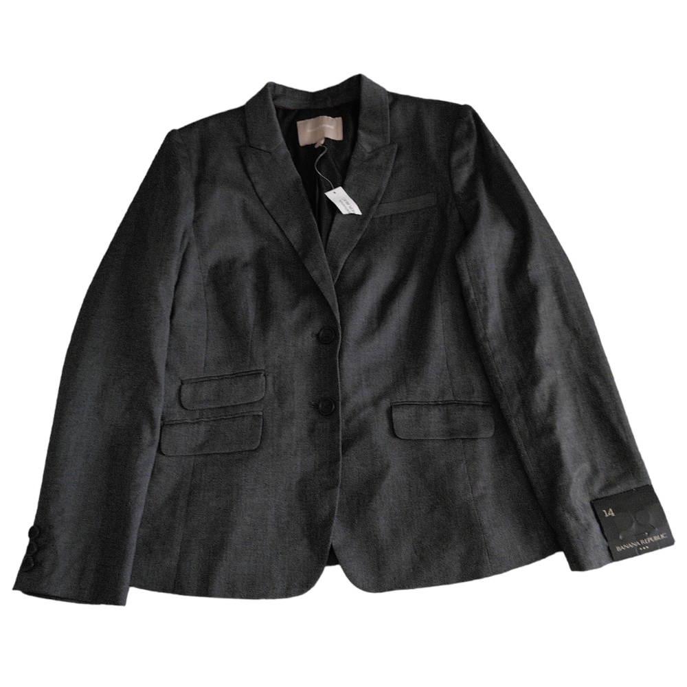 NWT Banana Republic Factory Size 14 Grey Blazer Jacket
